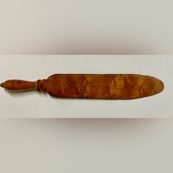 Early 19tb Century Antique Birdseye Maple RL Monogram Initialed Letter Opener - Picture 10 of 13